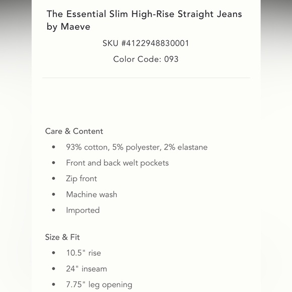 Maeve The Essential Slim High-Rise Straight Jeans - Picture 7 of 16